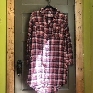 Free People flannel shirt dress